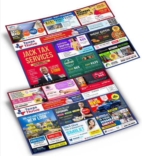 Example neighborhood mailer packed with local business ads